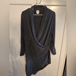 Haute Hippie Black Drape Mini Dress sz XS Silk